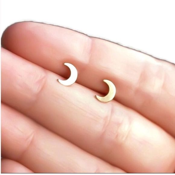 ✨Crescent Moon Studs✨ - Picture 2 of 3